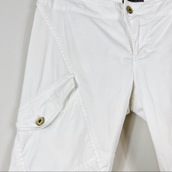 Armani Exchange White Capris Pant Zipper Button 2 - Picture 15 of 16